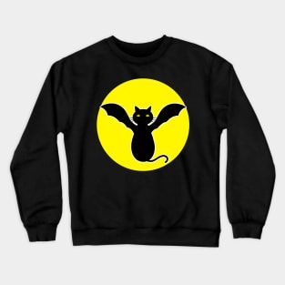 Cute Cat Bat And The Moon Crewneck Sweatshirt